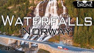 Waterfalls in Norway - Cinematic Drone Video 4k