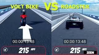Volt Bike VS Roadster Speed Test Roblox Jailbreak
