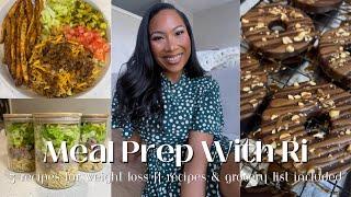 MEAL PREP WITH RI  3 RECIPES FOR WEIGHT LOSS  RECIPES & GROCERY LIST INCLUDED