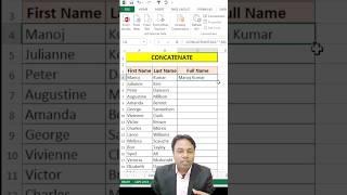 Excel Concatenate Function Quick Text Joining Tutorial #excel #shorts