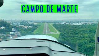 Approach and landing in Campo de Marte Airport on Cessna 152