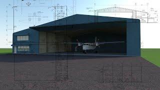 Aircraft Hangar -  Design drawings & 3D Animation