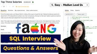 Beginner to Intermediate FAANG SQL Interview Questions and Answers  Realtime Code With Me Ep 3