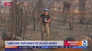 Line Fire explodes to 20000 acres - Monday 9 a.m. update