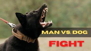 Scary fight between a man and a dog Man vs. Dog  Dog Bite  Dangerous Dog