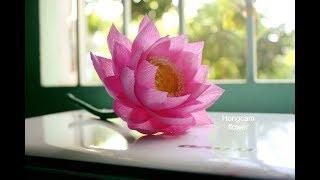 How to make Lotus flower from crepe paper