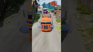 Infinite Semi Truck vs Bollards Crush   - BeamNG.Drive