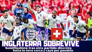 INGLATERRA EN SEMIFINALES SUIZA CAYÓ POR PENALTIS. SAKA BELLINGHAM LAS DECISIONES DE SOUTHGATE...