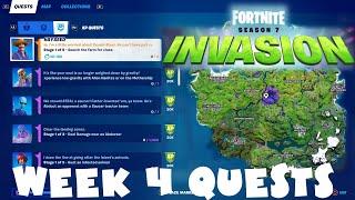 Chapter 2 ALL Week 4 Quests Guide - Season 7 - Fortnite Invasion Battle Royale