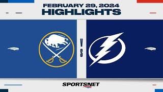 NHL Highlights  Sabres vs. Lightning - February 29 2024