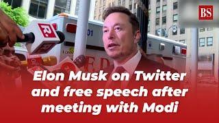 Elon Musk on Twitter and free speech after meeting with Modi  Elon Musk meets PM Modi #viralvideo