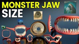 3D Monster Jaw Size Comparison and Teeth Count  Animal Jaw Size