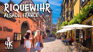 RIQUEWIHR FRANCE 4K walk a fairy tale medieval town in Alsace with Captions