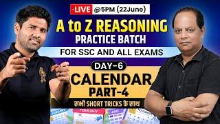 DAY 6  Calendar - 4  CALENDAR TRICK  A TO Z REASONING  WITH PARWEZ SIR   @sscabhinaymaths