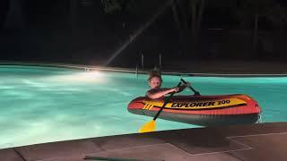 rowing in a pool