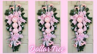 DOLLAR TREE $5 CHRISTMAS TREE DOOR SWAG DIYEASY & INEXPENSIVE CHRISTMAS WREATH TUTORIAL *NEW 2023*