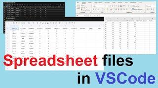 How to view and edit spreadsheet files such xlsx and csv in VSCode