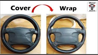 How to convert a steering wheel cover into a stitched leather wrap