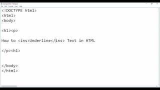 HTML - Underline Text  tag - Intact Abode