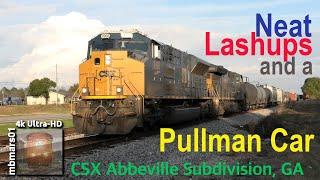 8M4k Neat Lashups and a Pullman Car CSX Abbeville Subdivision GA 0101-222022