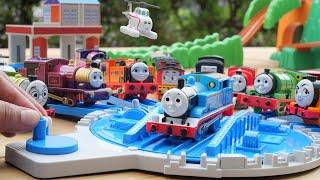 Thomas the Tank Engine Plarail Shed  Harold & Trevors Talking Station