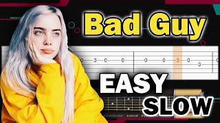 Billie Eilish - Bad Guy - EASY Guitar tutorial TAB
