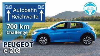 Peugeot e 208  700 km Challenge - Autobahn Reichweite und Verbrauch