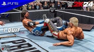 WWE 2K24 - Cody Rhodes vs. AJ Styles  I Quit Match Clash at the Castle 2024  PS5™ 4K60