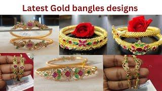 Latest Gold bangles designs  Gold kankanalu  gold bangles lightweight bangles collections
