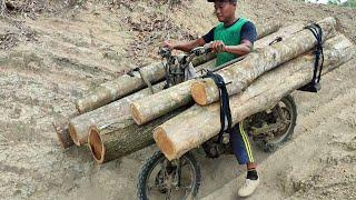 Wooden motorcycle taxi work is full of risks and requires courage