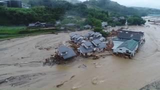 Kyushu flooding - Kyodo News drone footage - July 2017 - 24