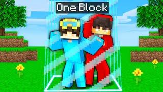 Minecraft But Were LOCKED In ONE BLOCK