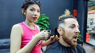 Vietnam Barber Princess Takes It ALL OFF Hair Makeover