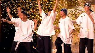 Simon Cowell and Amanda Holdens Kids Push GOLDEN BUZZER for Double Dutch Group Haribow