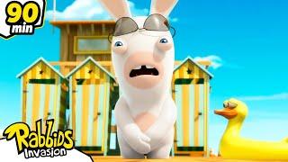 Rabbids brat summer is now  RABBIDS INVASION  90 Min Compilation  Cartoon for kids