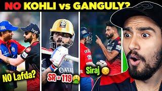 Kya YAAR NO LAFDA in KOHLI vs GANGULY 🫠  SIRAJ - WARNER- SALT fight  RCB vs DC