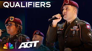 82nd Airborne Division Chorus brings INSPIRING resilience with I Am Here  Qualifiers  AGT 2023