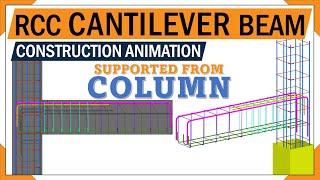 cantilever beam rebars  Cantilever beam reinforcement details  construction animation