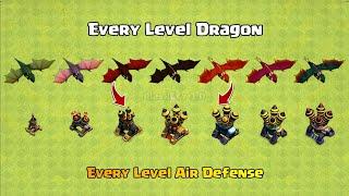 Every Level Air Defense vs Every Level Dragon  Clash of Clans