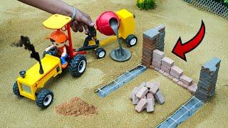 Diy How to make mini Animals Barn contruction  diy mini tractor contruction machine  @Sunfarming