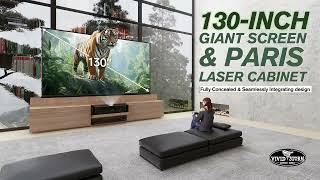 Discover the Ultimate Home Cinema VIVIDSTORM 130 Fully Concealed Motorized #lasertv Cabinet PARIS