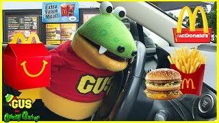 McDonalds Drive Thru Gus the Gummy Gator gets Happy Meal Toys