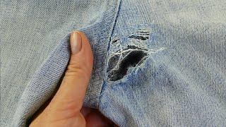 Amazing Repairing Jeans between the legs  Sewing tips How to fix a HOLE in jeans  Ways DIY & Craft