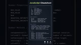 Javascript Cheatsheet  #webdeveloper