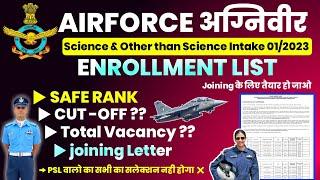 AIRFORCE ENROLLMENT LIST 2023  AIRFORCE ENROLLMENT CUT OFF 2023  AIRFORCE AGNIVEER ENROLLMENT LIST