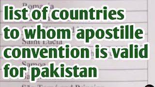 List of Countries with Whom Apostille Convention is Valid for Pakistan  Study in Czech Republic