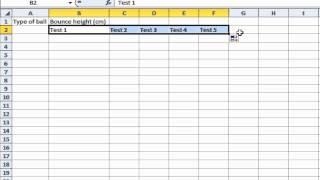 Designing a table in Excel