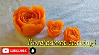 Carrot carving  Rose carrot carving basic tutorial  fruit and vegetable carving