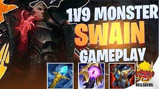 WILD RIFT  1v9 MONSTER SWAIN GAMEPLAY  Challenger Swain Gameplay  Guide & Build