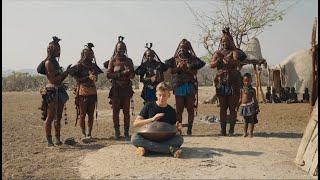 Playing handpan for Himba people in the remote part of Namibia